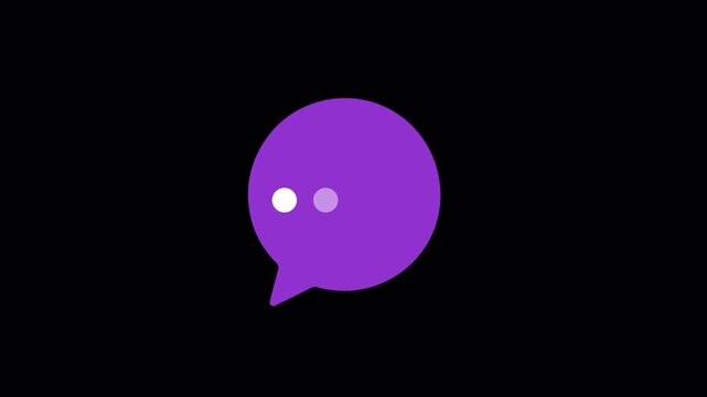 4K purple circle chat bubble with typing indicator and alpha channel