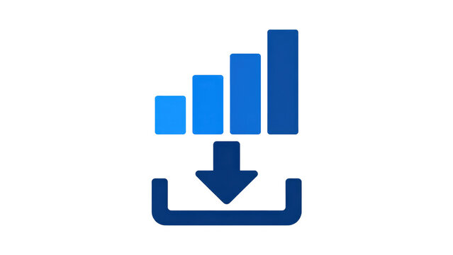 Bar Chart Download Icon for Data Reporting