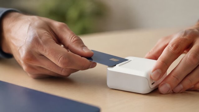 Inserting a card into a card reader