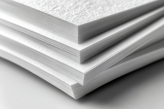 Stack of textured paper sheets in studio lighting