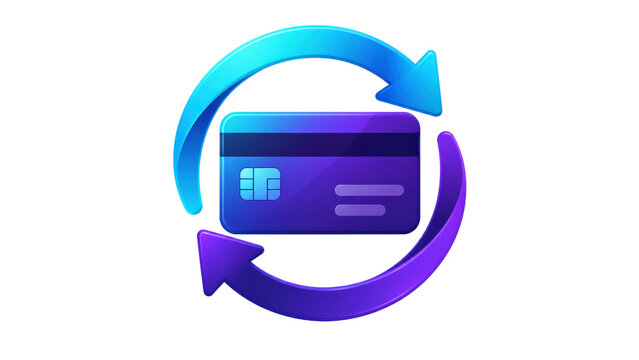 Credit Card Icon with Circular Arrows