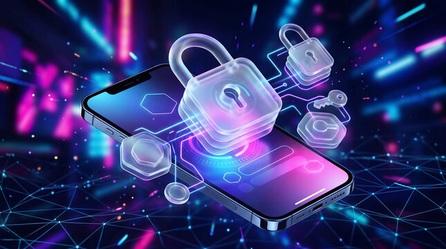  Glassmorphism illustration of multi factor authentication concept