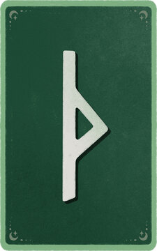 Thurisaz Elder Futhark Rune Card - Norse Oracle Card Illustration