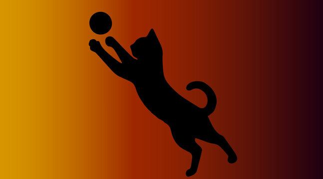 Cat Silhouettes Abstract Striped Pattern Vector Red Background for Pet Lovers
