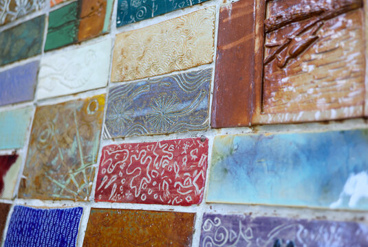 Colorful painted tiles