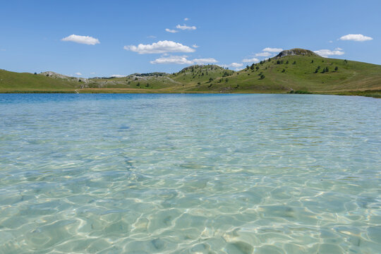 Crystal clear mountain lake