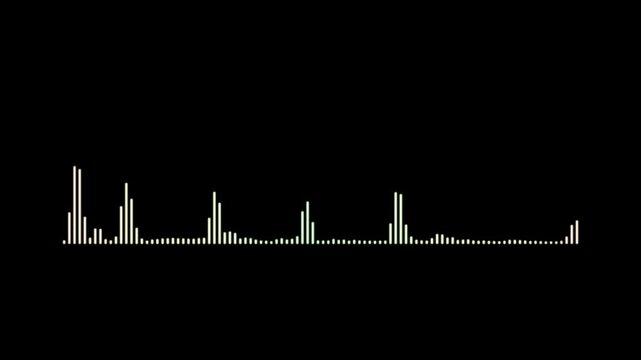 Minimalist audio spectrum visualizer, digital sound wave animation