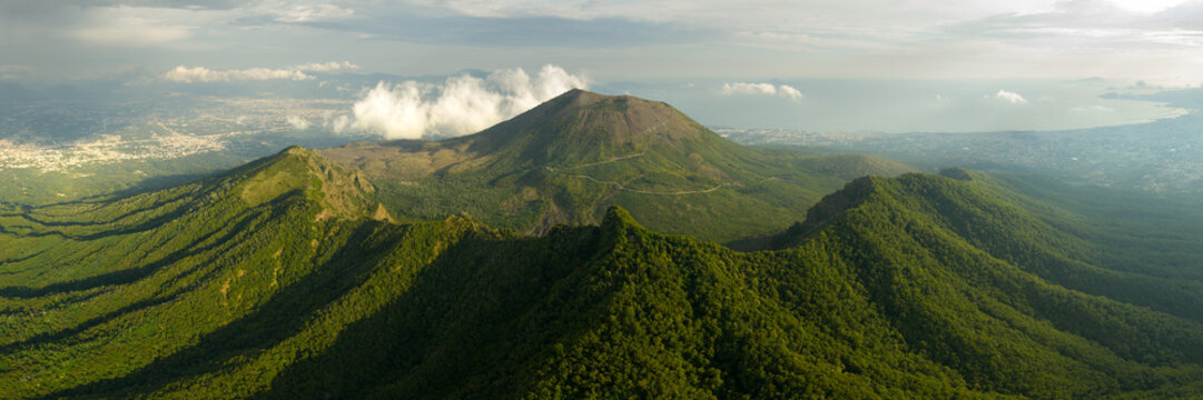Mount Vesuvius Volcano Aerial Panorama Italy