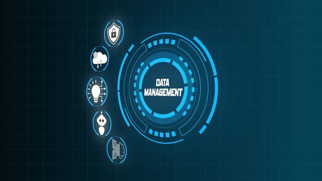 Data Management System with Futuristic Digital Network Interface.