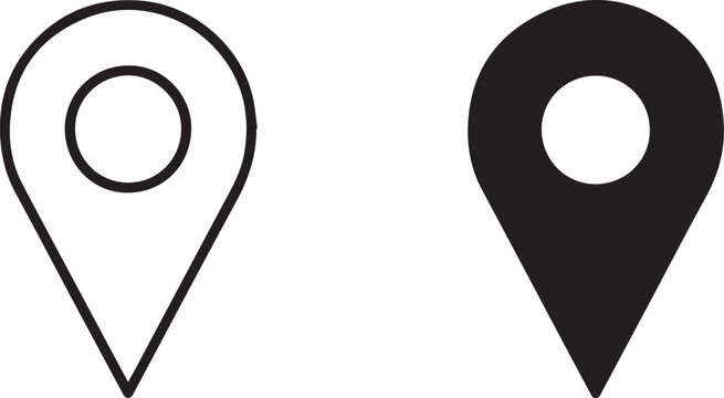 Map marker icon on white background.