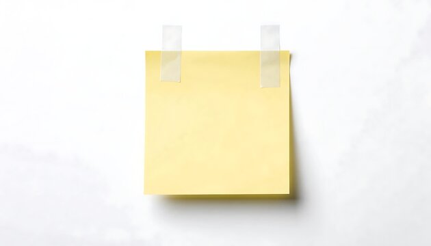 Yellow sticky note taped to a white wall for office reminders and business communication.