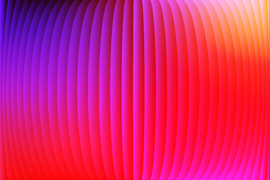 Vertical striped pattern transitions through a vibrant spectrum of magenta purple and orange hues