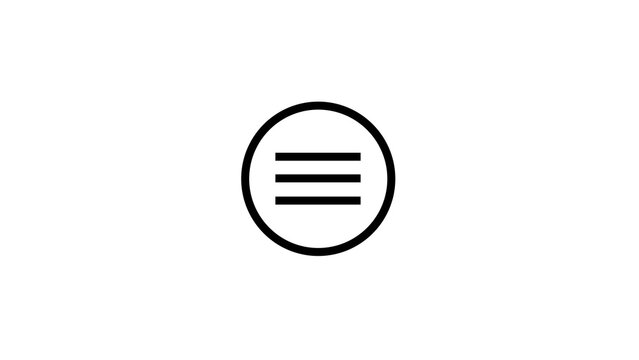 Hamburger menu icon vector graphic for user interface design