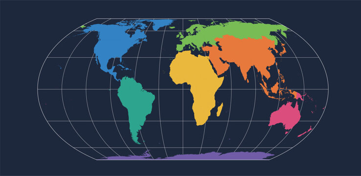 Equal Earth Equal-Area World Map Illustration