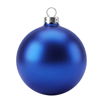 Blue Christmas bauble ornament isolated on transparent background