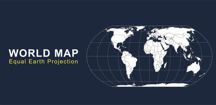 Equal Earth Equal-Area World Map Illustration