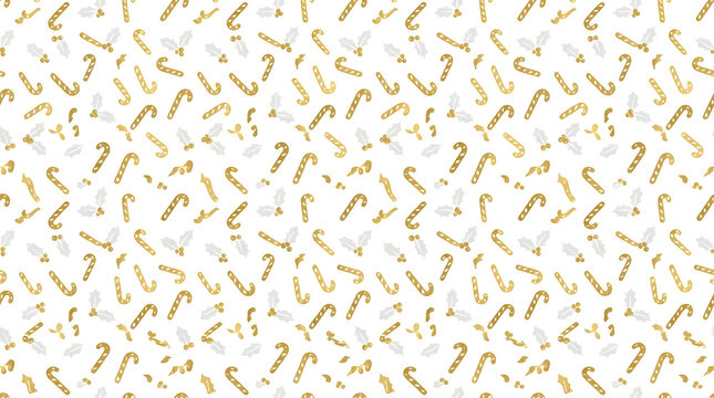Christmas candy cane and treats seamless pattern