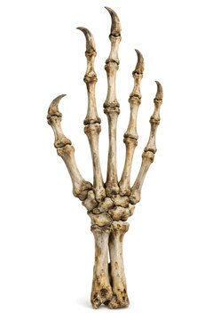 Human skeleton hand with six fingers