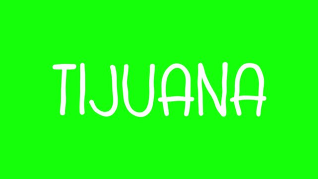 Tijuana Hand Drawn Scribble Overlay with Green Background