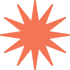 Fototapeta premium Bright orange starburst shape with pointed rays