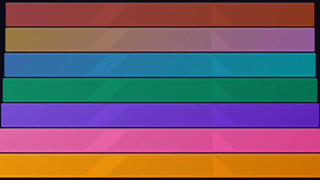 Set of colorful horizontal geometric banners ribbons and web buttons with modern low poly facet gradients for design interfaces