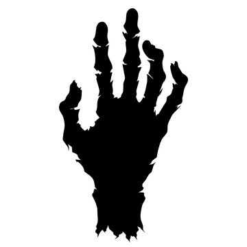 black silhouettes of a zombie hand
