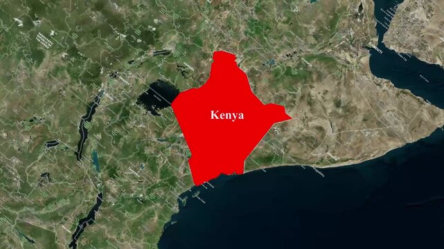 Kenya Map Animation &ndash; Country Location Highlight