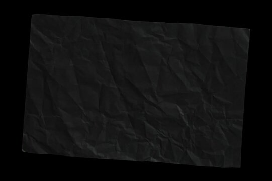 Dramatic black crumpled paper sheet texture for gothic junk journals isolated