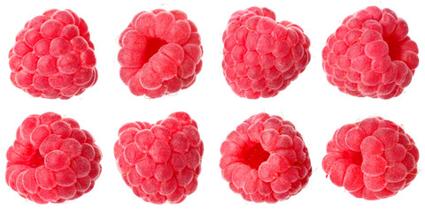 Raspberries isolated on white, set. Summer berry © New Africa