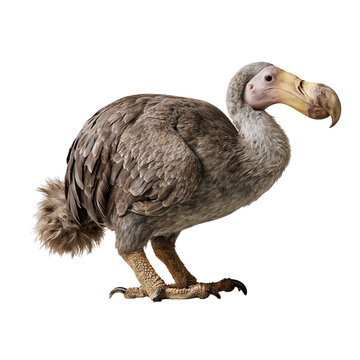 Dodo bird with large curved beak isolated on transparent background PNG element
