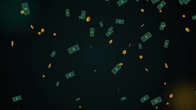 Falling Money Seamless Loop 4K