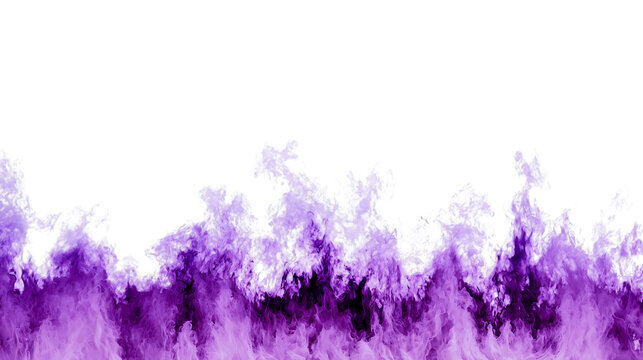 Purple fire flames isolated on transparent background