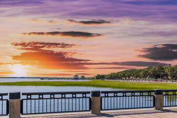 A gorgeous landscape Waterfront Park Pier in Charleston South Carolina USA © Marcus Jones