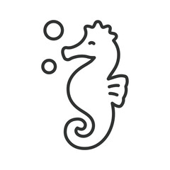 Seahorse, marine life, underwater icon in line design. Seahorse, marine, ocean, sea, animal, underwater, aquatic on white background vector. Seahorse editable stroke icon © Bezvershenko