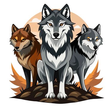 wolves illustration 