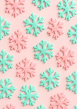 Pastel snowflakes pattern wallpaper.