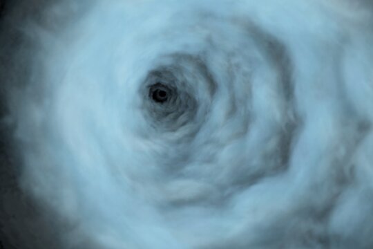 Abstract Blue Cloud Vortex Tunnel Spiral Storm Background