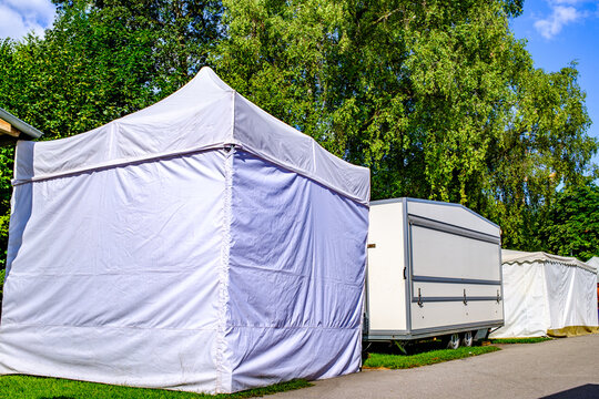 typial event tents at a market
