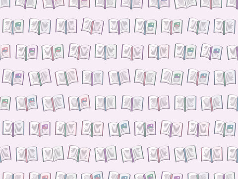 Open Books Colorful Reading Library Pattern Background