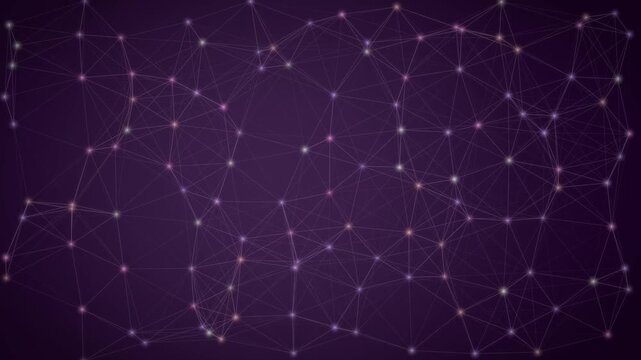 Purple Tech Plexus Network Motion Background Abstract Digital Cyber Grid Loop