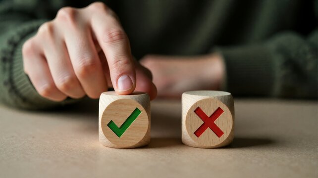 Choosing Correct Option With Wooden Blocks