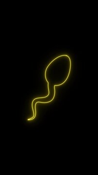 Sperm neon icon 4K video animation with alpha channel		
