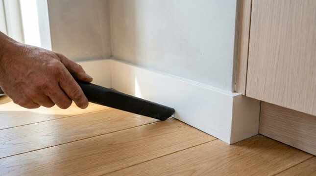 cleaning baseboards and floor gaps | how to vacuum hard to reach places | home maintenance and floor care | removing dust from corners and crevices