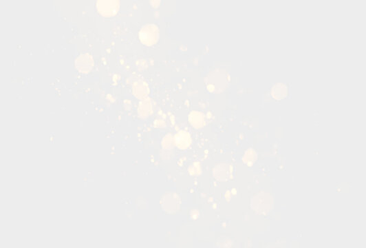 Diagonal golden bokeh stream with sparkling dust on transparent background. Elegant gold light effect overlay for luxury designs