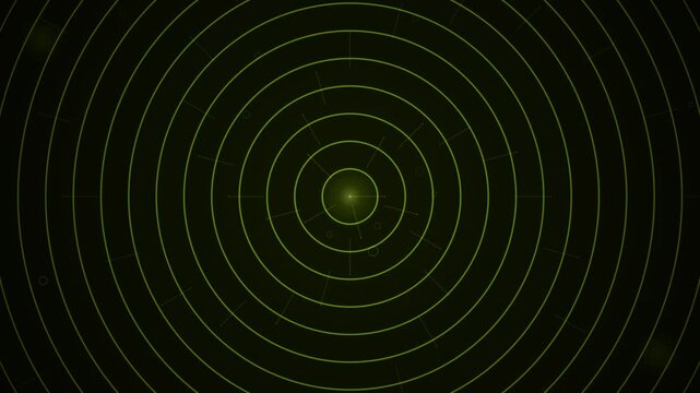 A green tech background displays a seamless looping animation of concentric circles acting as a digital overlay.