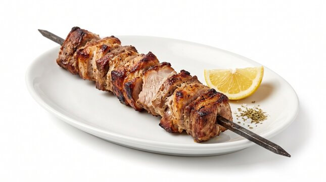 Greek Kontosouvli on White Background