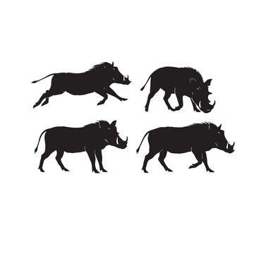 Warthog Silhouette Set Black and White Vector
Warthog Silhouettes Collection Wildlife Illustration
Warthog Silhouette Set African Animal Vector
