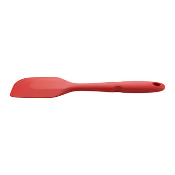 Red silicone kitchen spatula isolated
