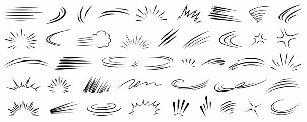 Comic Motion Lines and Speed Effect Collection © alinalm
