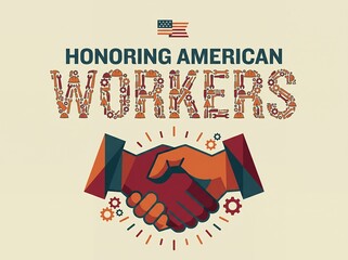 Obraz premium Happy labor day in United States of America background illustration